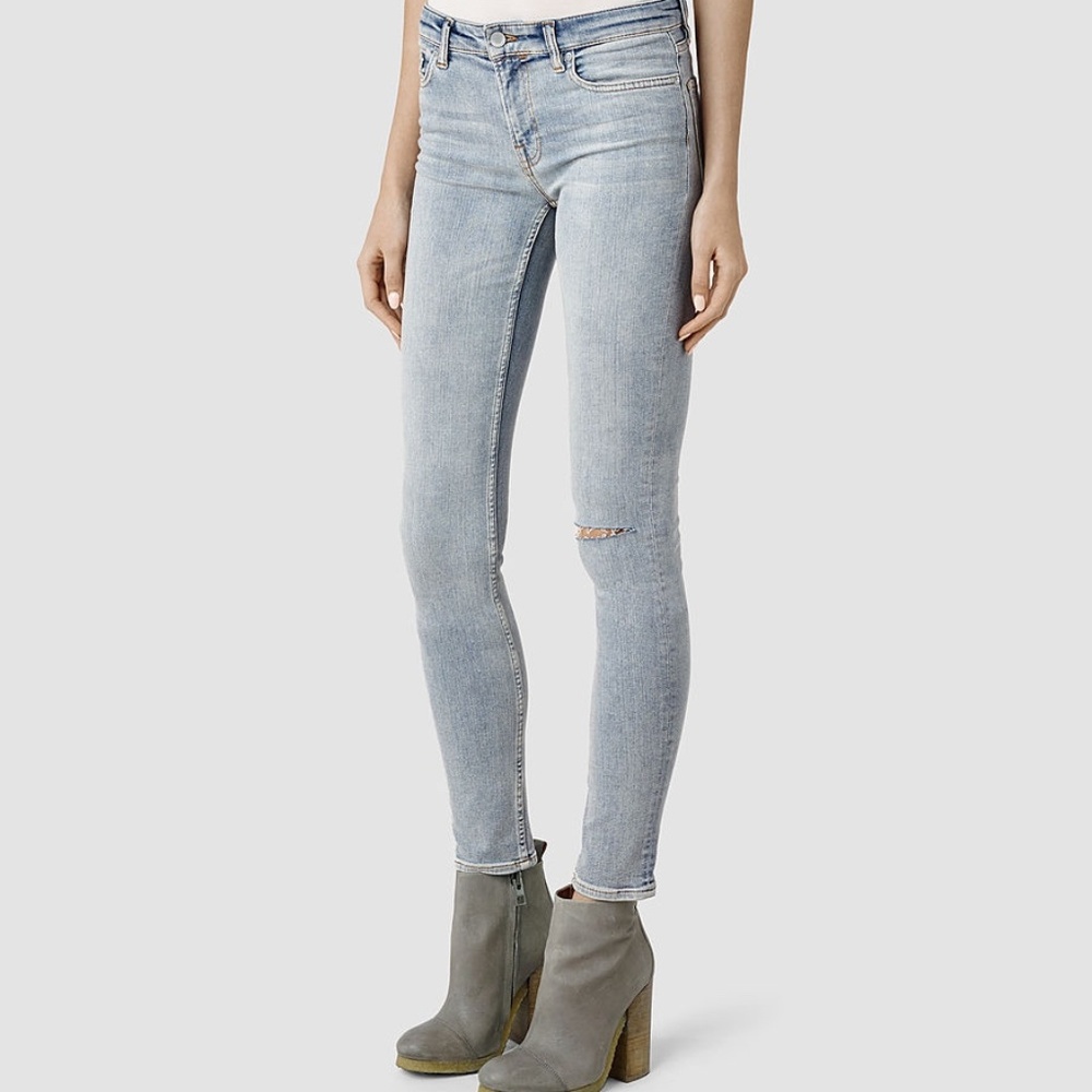 All Saints} NWT Mast Slash Skinny Jeans